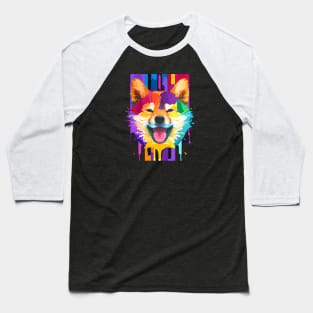 Shiba Inu Ink Painting Design Baseball T-Shirt